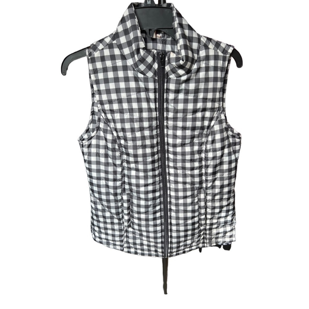 Red Camel Gingham Puffer Vest​​​​​​
